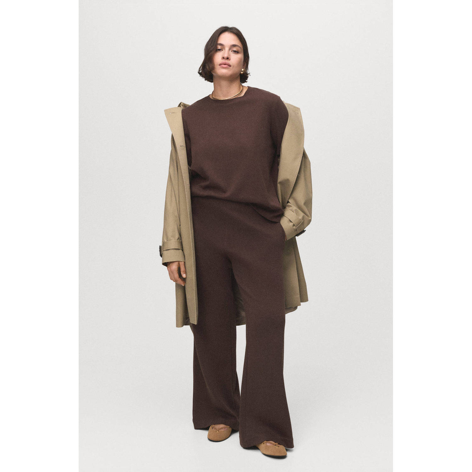 Mango T-shirt bruin