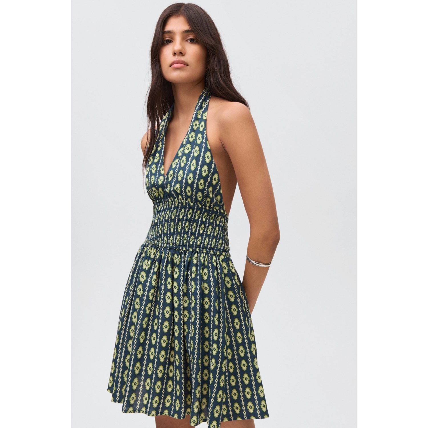 MANGO TEEN halterjurk donkerblauw