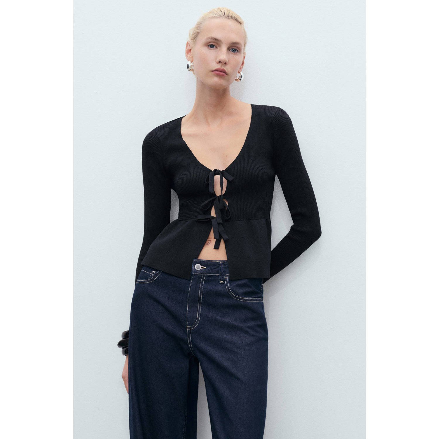 Mango gebreid vest zwart