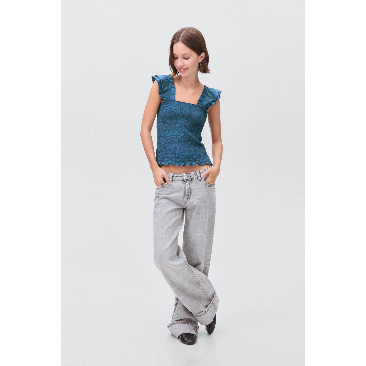 MANGO TEEN mouwloze top blauw