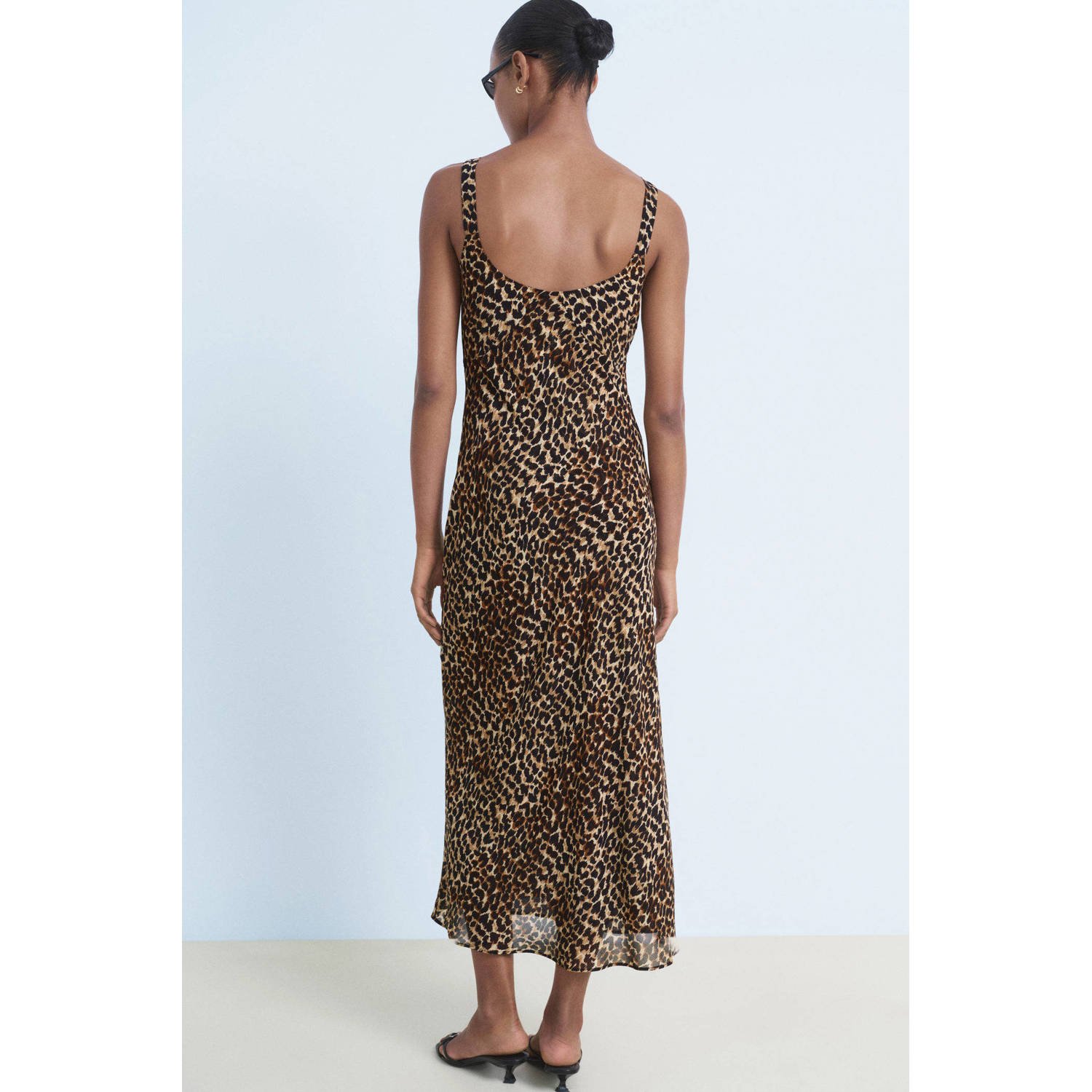 Mango midi jurk bruin