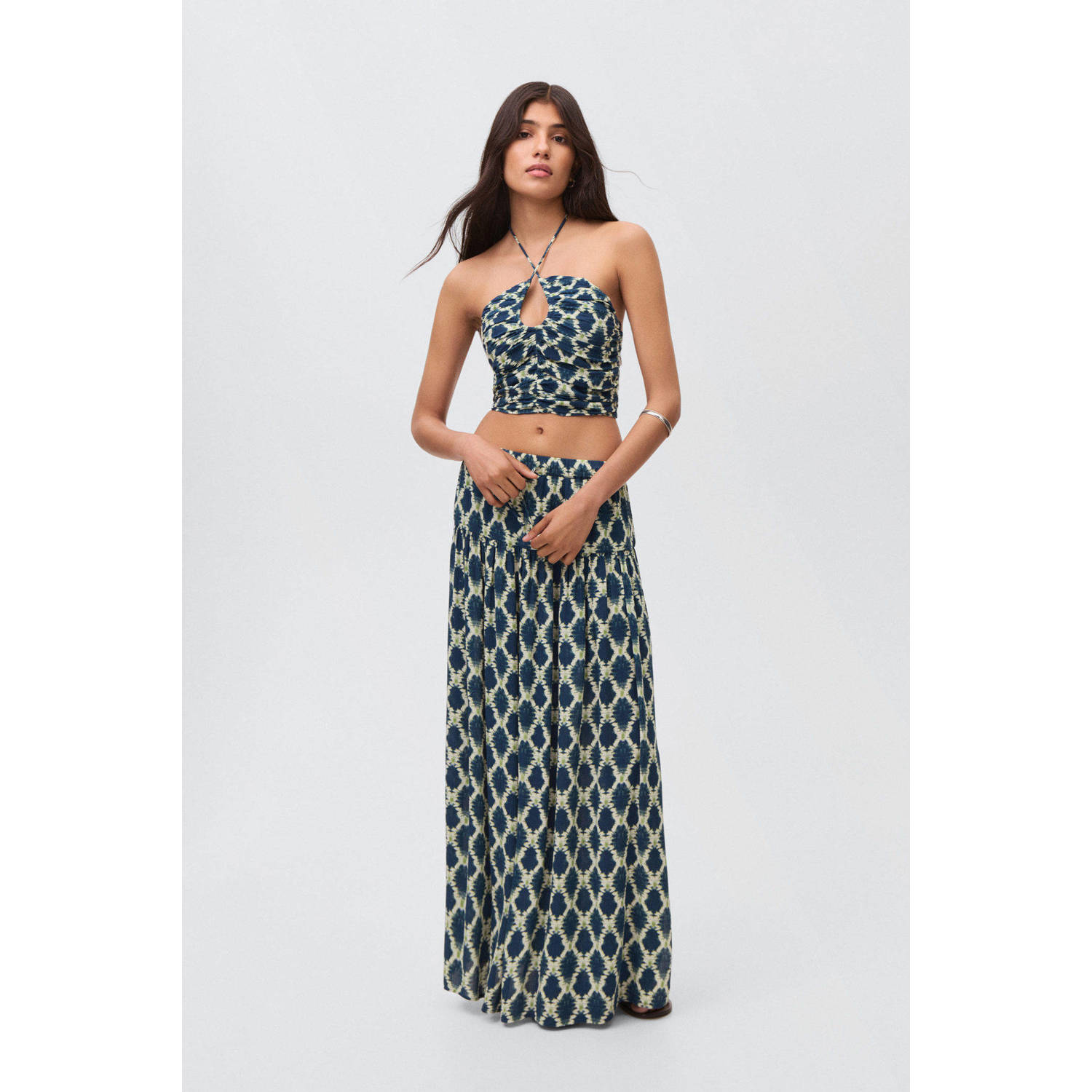 MANGO TEEN haltertop blauw