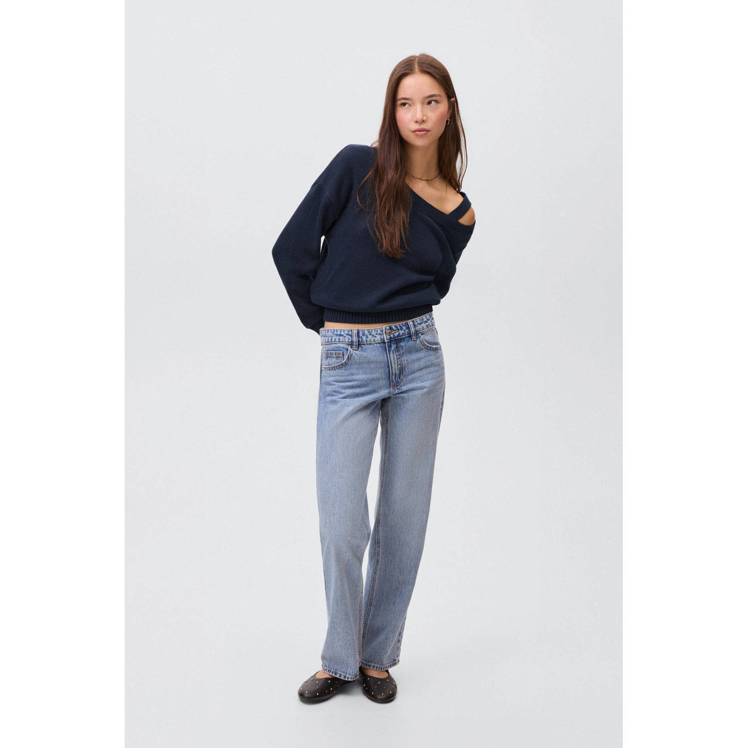 MANGO TEEN trui marine fijn gebreid