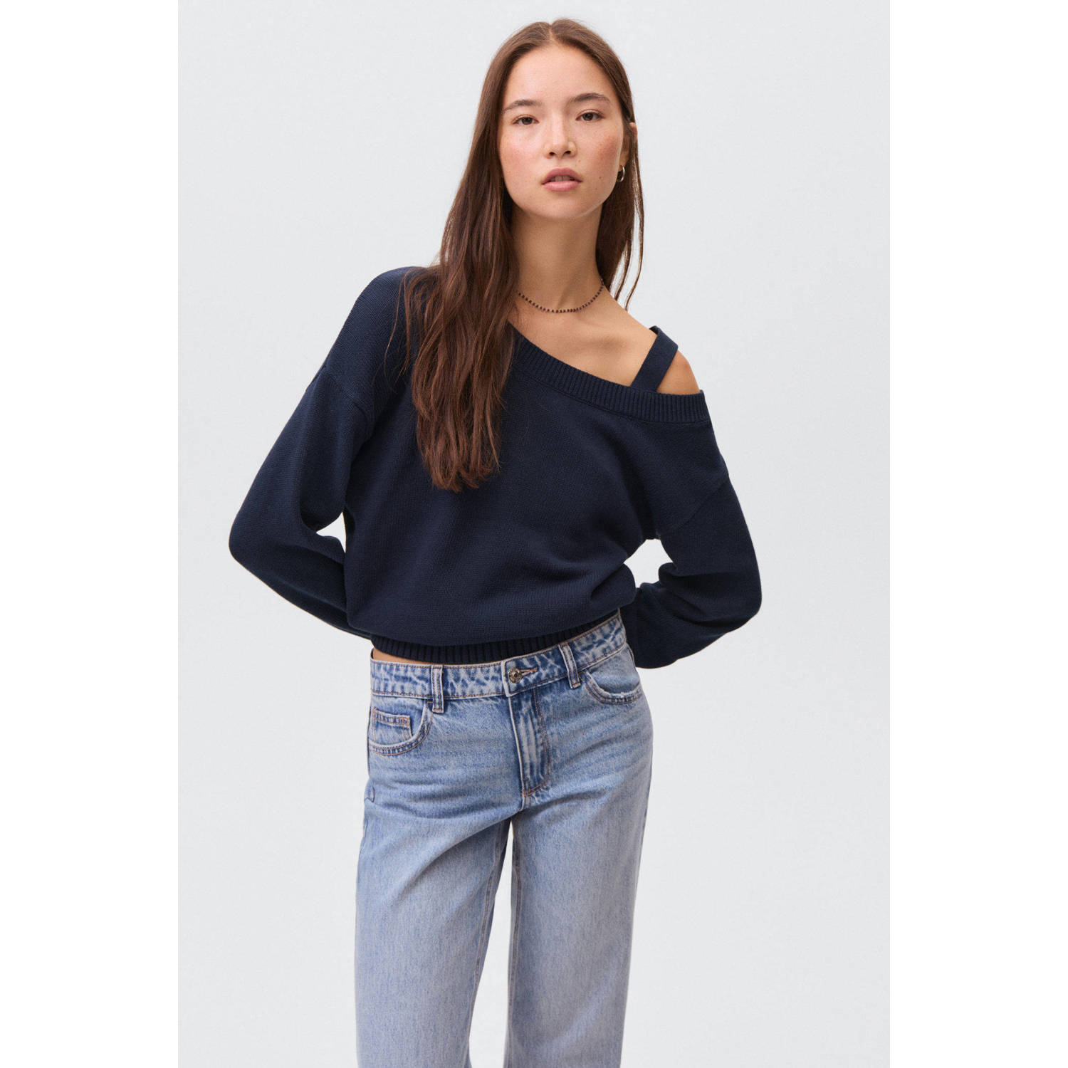 MANGO TEEN trui marine fijn gebreid