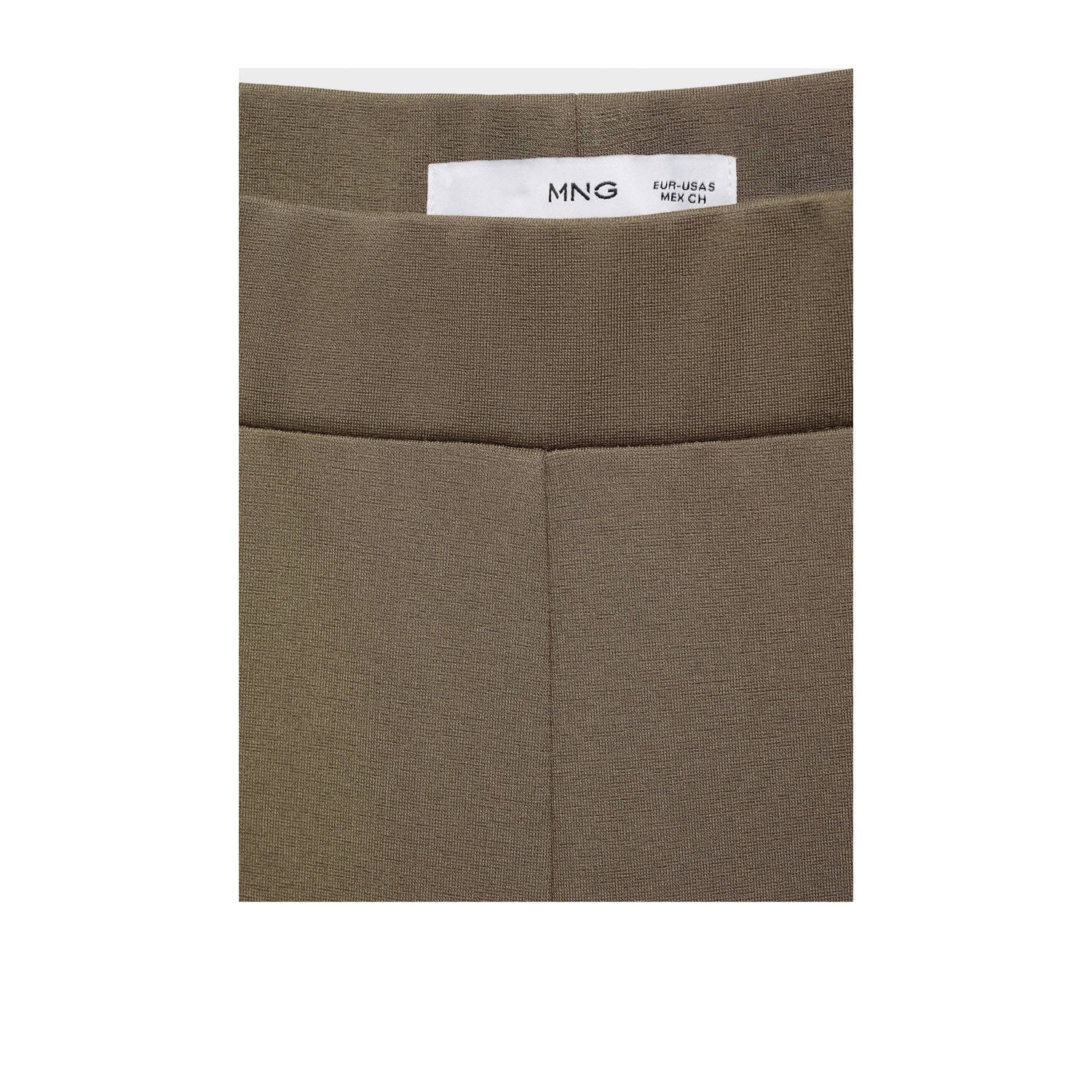 Mango wide leg regular waist broek bruin