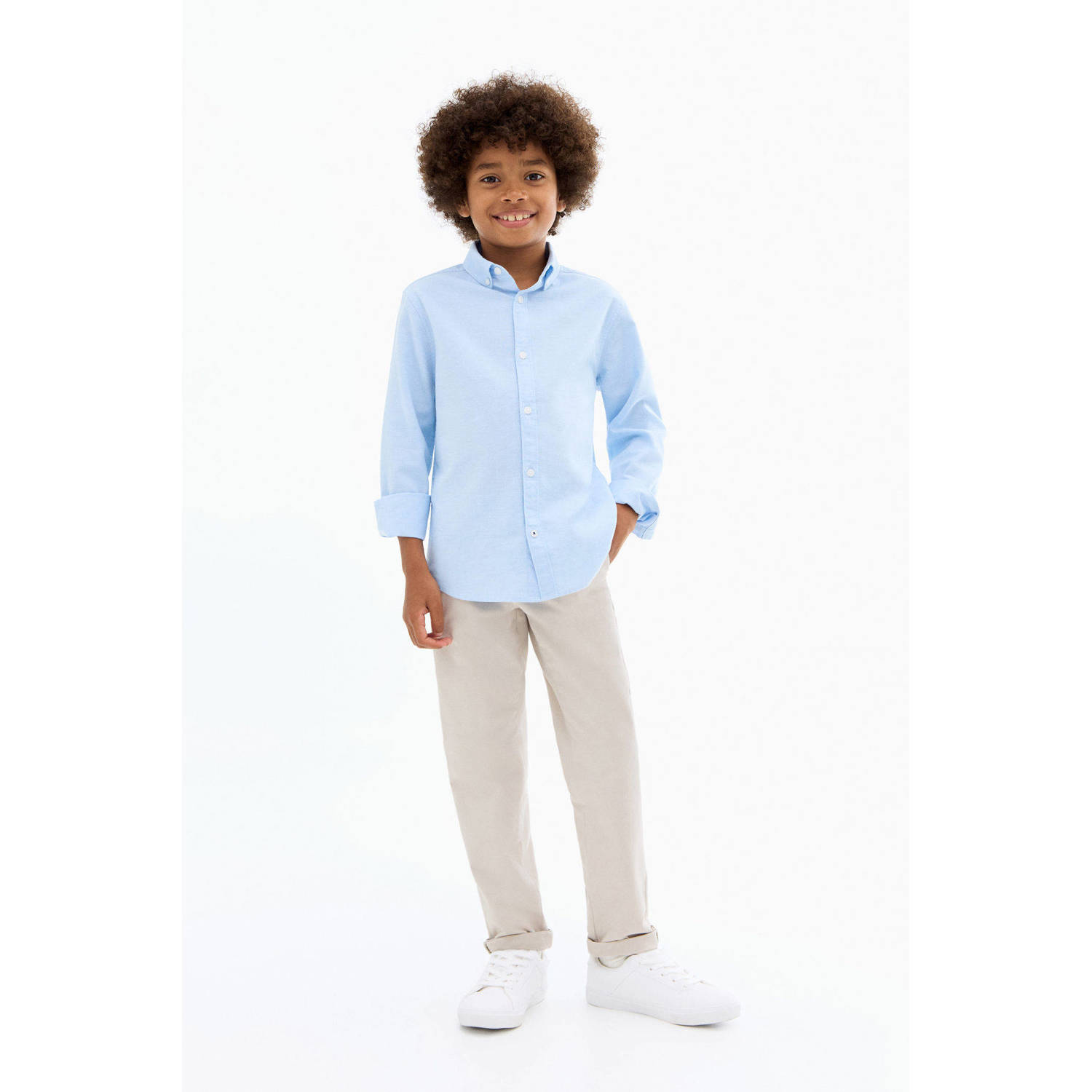 Mango Kids straight casual broek wit