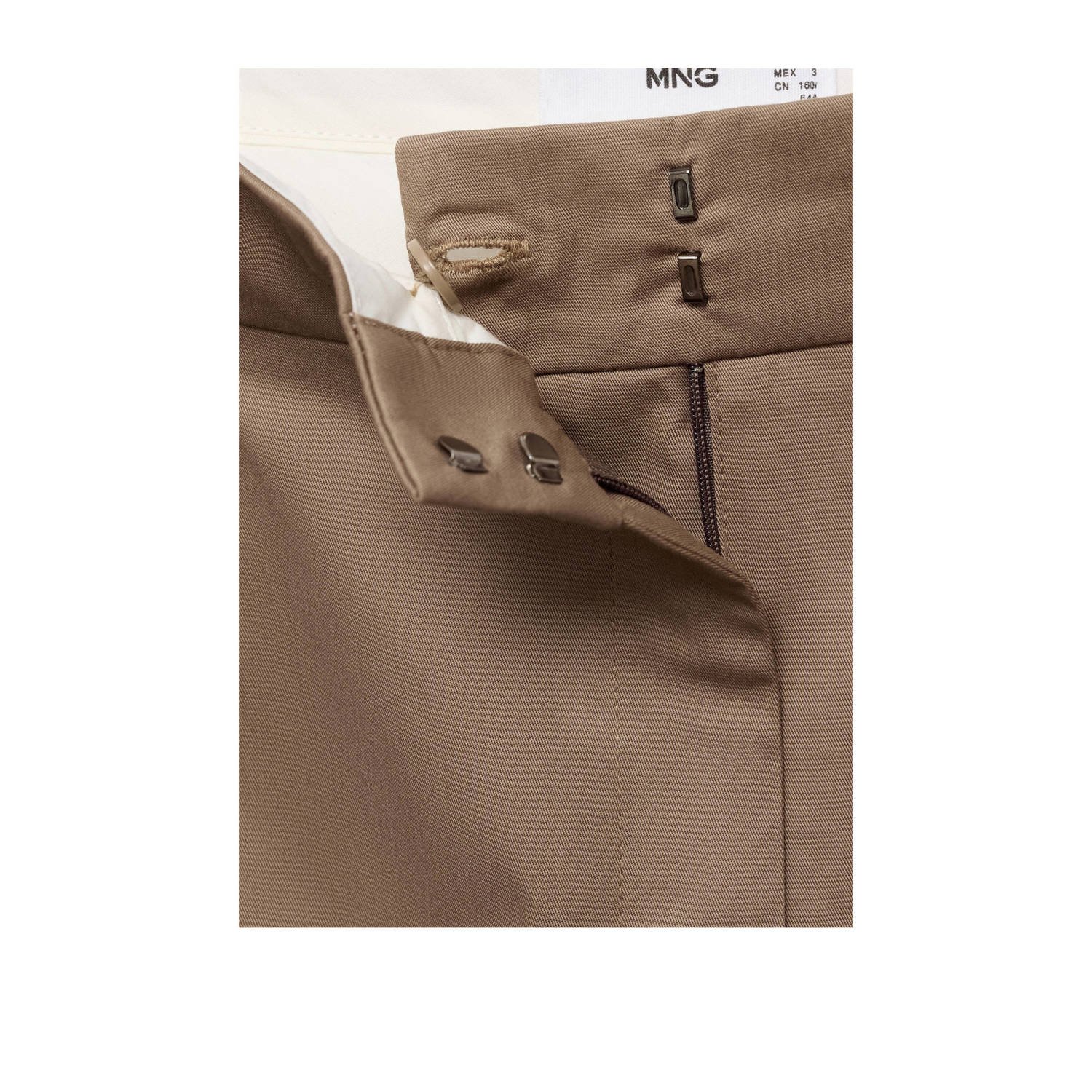 Mango straight high waist broek beige