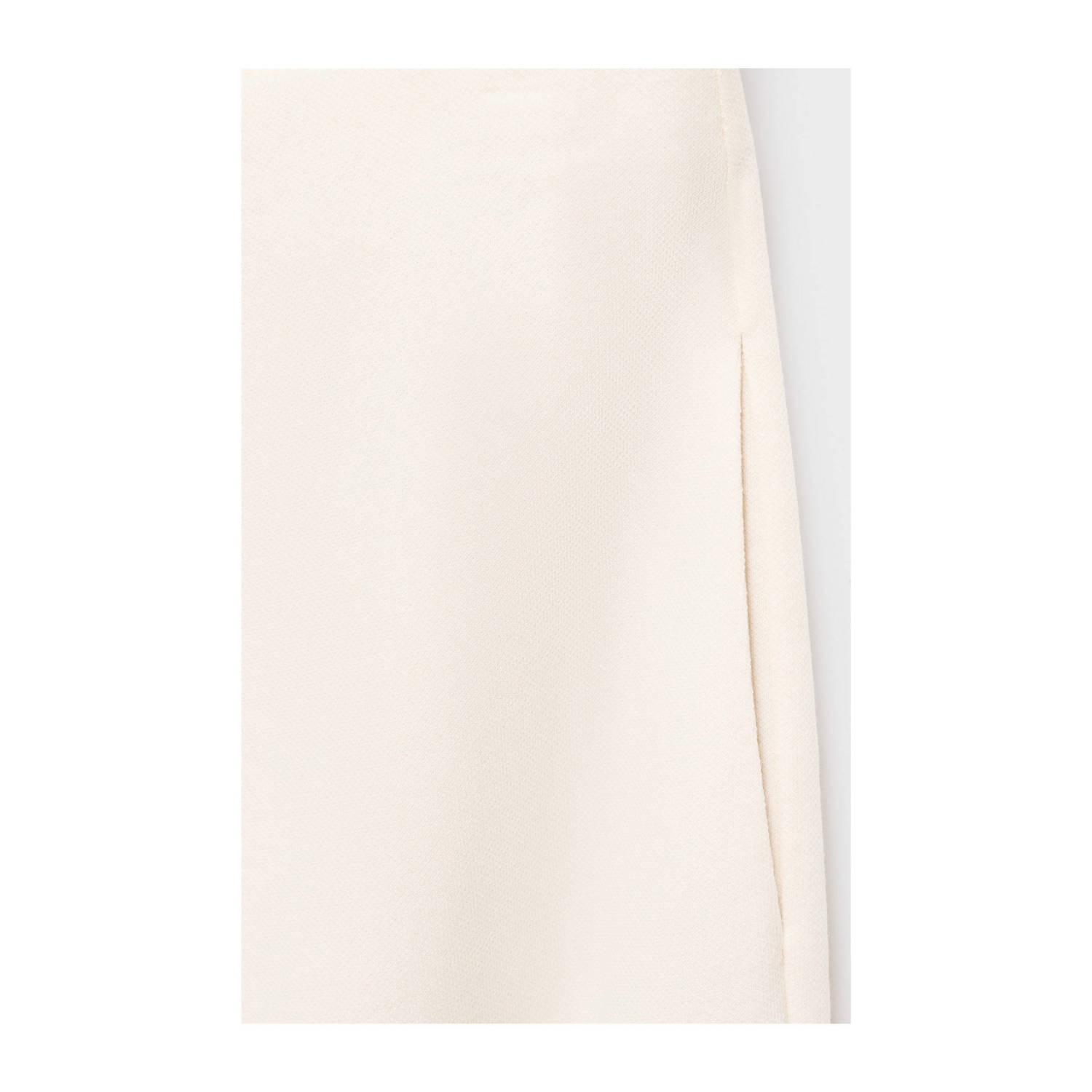 Mango wide leg regular waist broek ecru