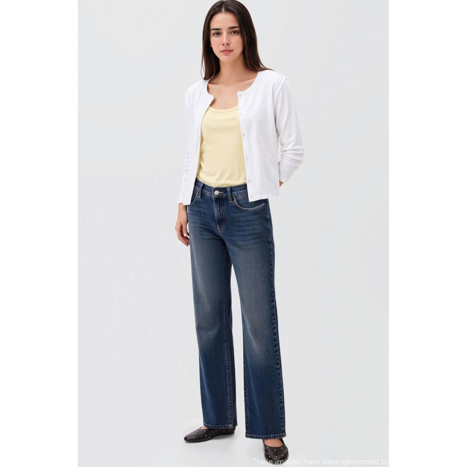 MANGO TEEN vest ecru fijn gebreid