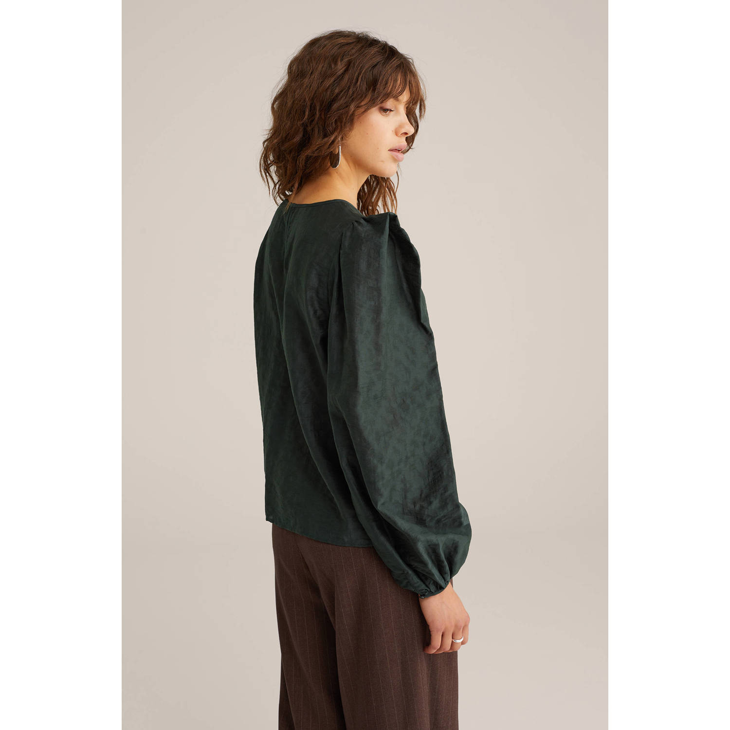 WE Fashion blousetop donkergroen
