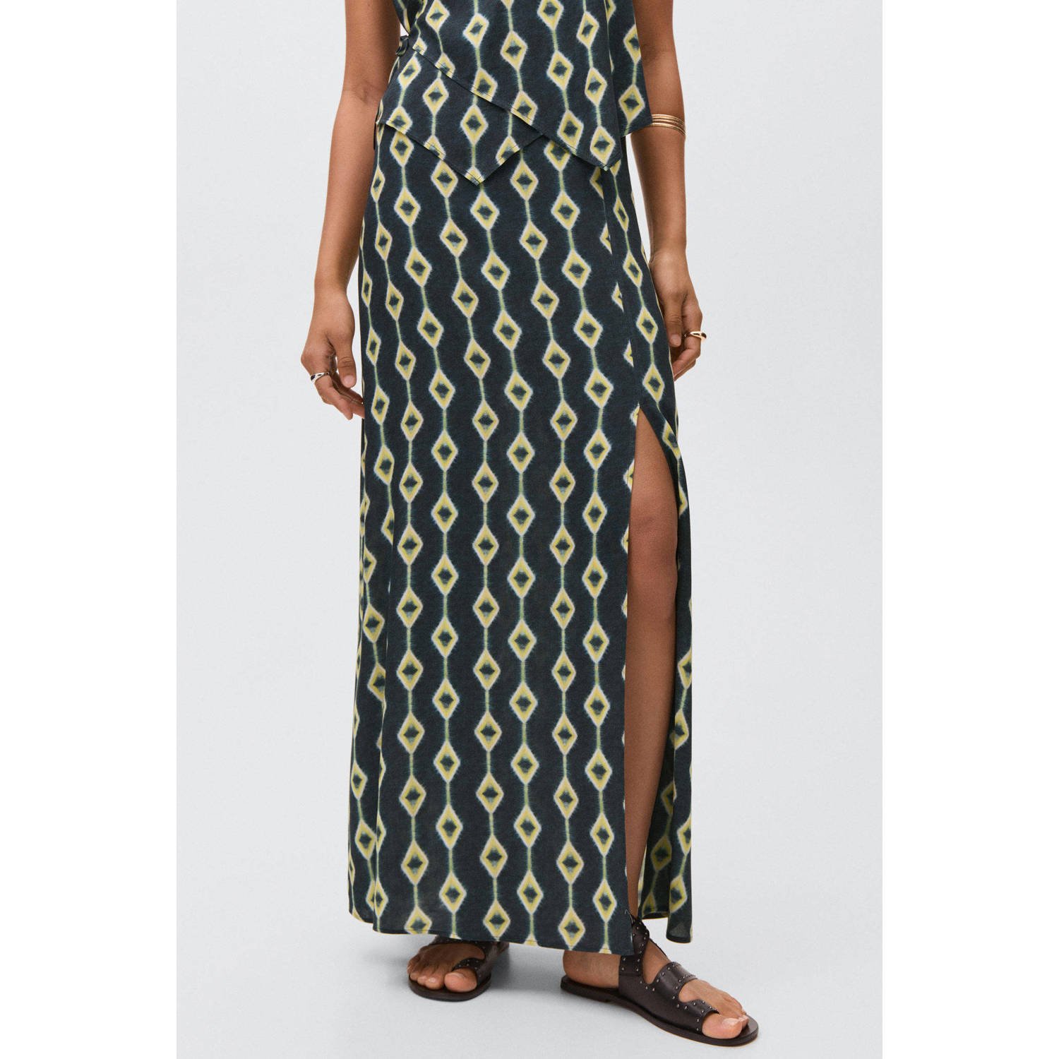 MANGO TEEN maxi rok donkerblauw