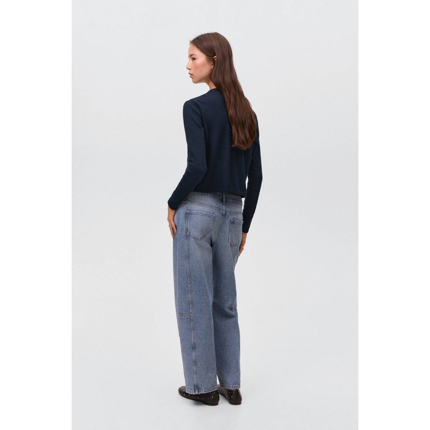 MANGO TEEN vest fijn gebreid marine blauw