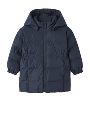 gewatteerde jas donkerblauw