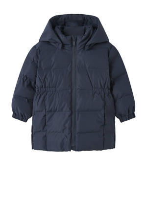 gewatteerde jas donkerblauw