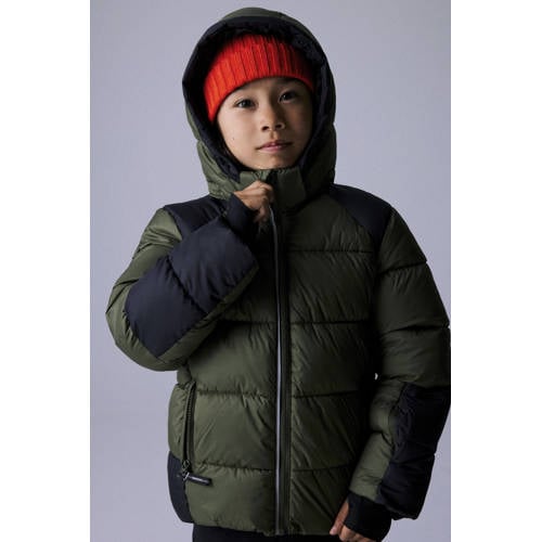 NAME IT KIDS gewatteerde jas donkergroen afbeelding
