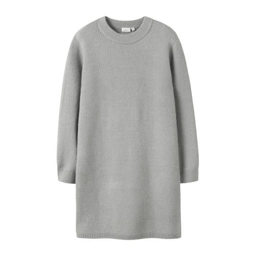NAME IT KIDS midi jurk gebreid grijs melange afbeelding