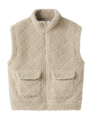 teddy gilet beige