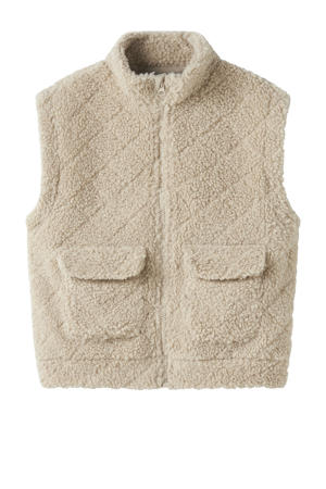 teddy gilet beige