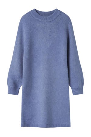 midi jurk gebreid blauw