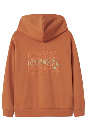 hoodie met backprint bruin