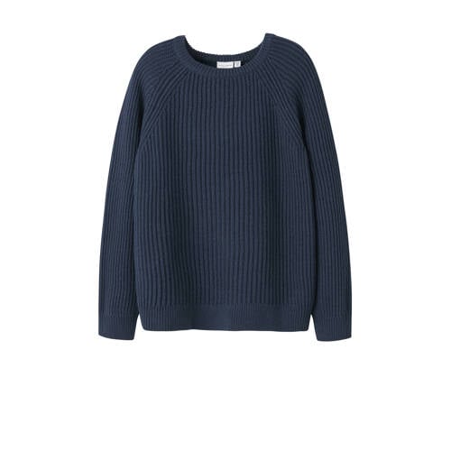 NAME IT KIDS trui donkerblauw grof gebreid afbeelding