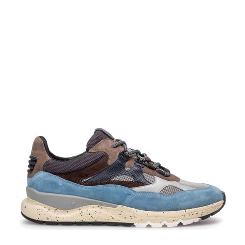 Floris van Bommel De Treener 05.00 suède sneakers lichtblauw/bruin afbeelding