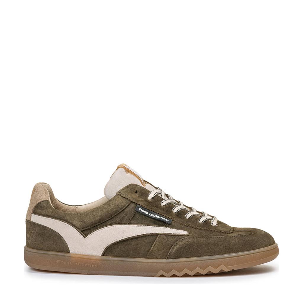 Bruine heren Floris van Bommel De Zaler 01.14 suède sneakers met veters