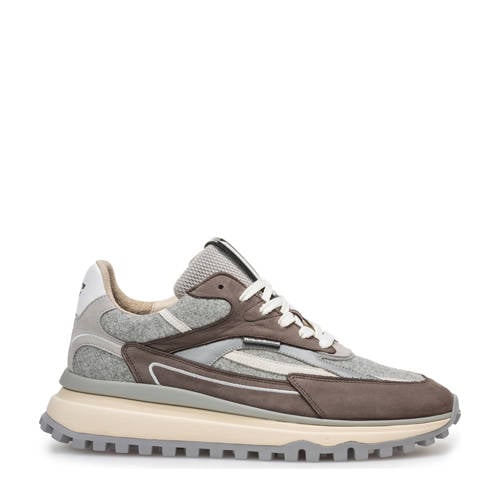 Floris van Bommel De Gripper 02.11 suède sneakers lichtgrijs/bruin afbeelding