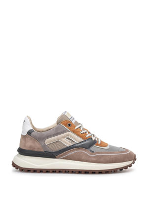 Noppi 29.52 suède sneakers taupe/oranje