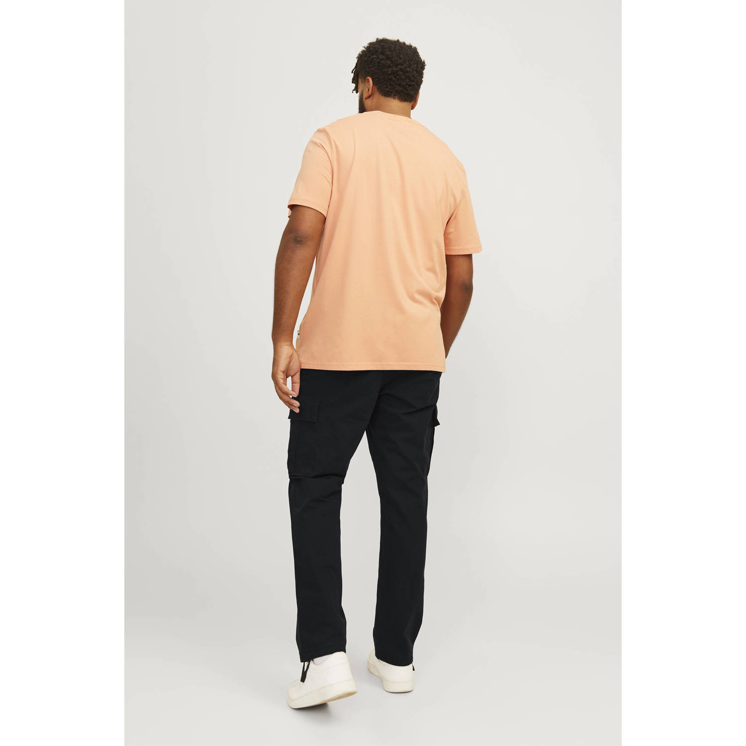 JACK & JONES PLUS SIZE relaxed casual broek zwart