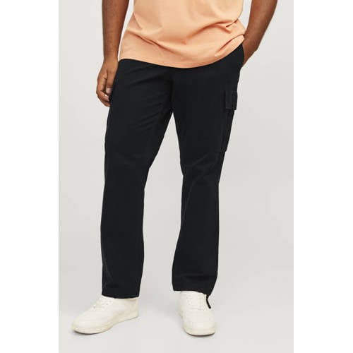 JACK & JONES PLUS SIZE relaxed casual broek zwart afbeelding