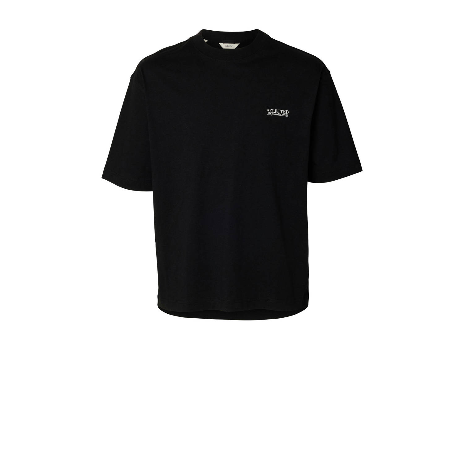 SELECTED HOMME relaxed T-shirt zwart