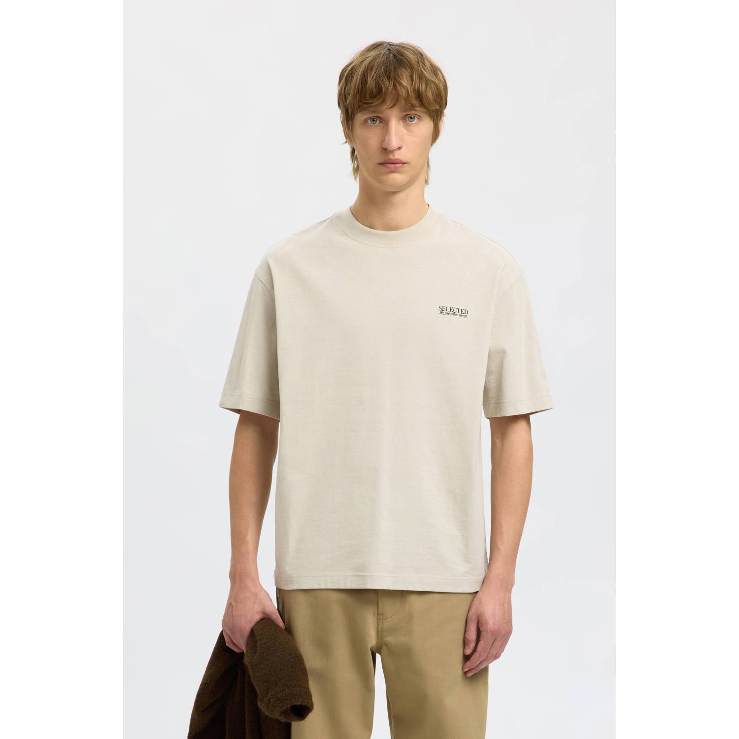SELECTED HOMME relaxed T-shirt beige