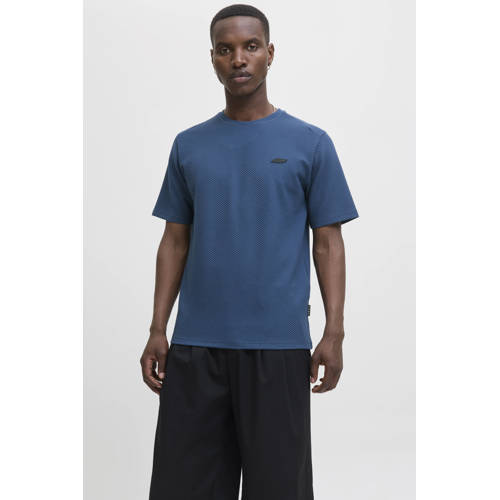 JACK & JONES CORE regular T-shirt met textuur donkerblauw afbeelding