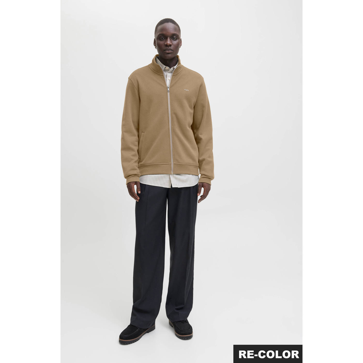 JACK & JONES PREMIUM sweatvest lichtbruin
