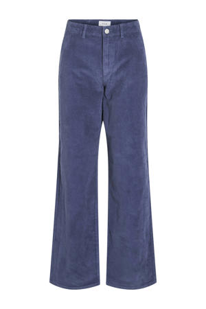 wide leg high waist broek blauw