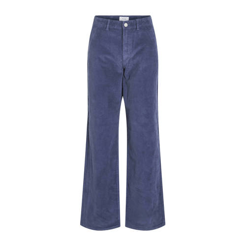VILA wide leg high waist broek blauw afbeelding