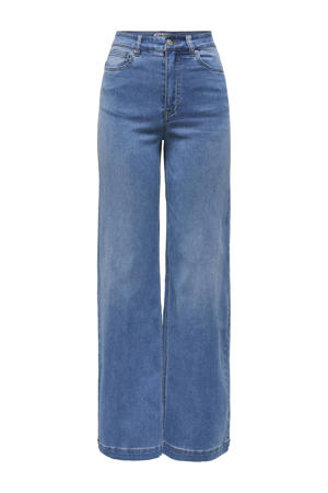 high waist wide leg jeans medium blue denim