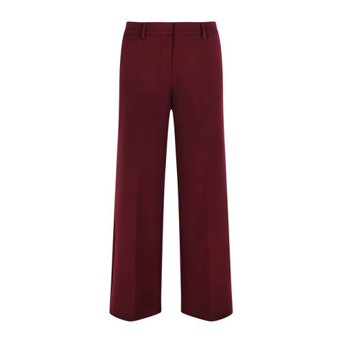 Elvira Collections straight high waist pantalon donkerrood afbeelding