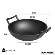 thumbnail: Blackwell  Wokpan / Wadjan Gietijzer ø 32 cm / 3.3 liter - geschikt voor alle warmtebronnen - zonder anti-aanbaklaag