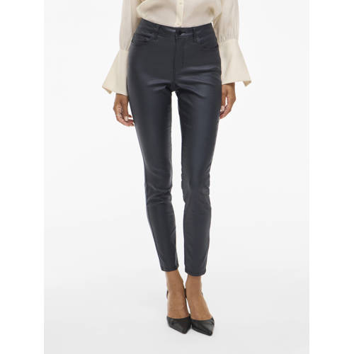 VILA skinny regular waist casual broek marineblauw afbeelding