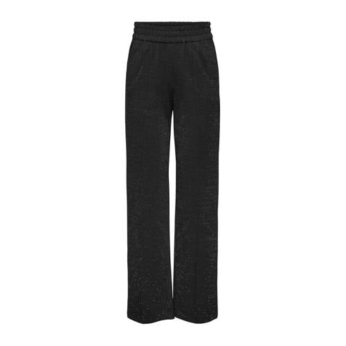 ONLY regular waist casual broek zwart met lurex afbeelding