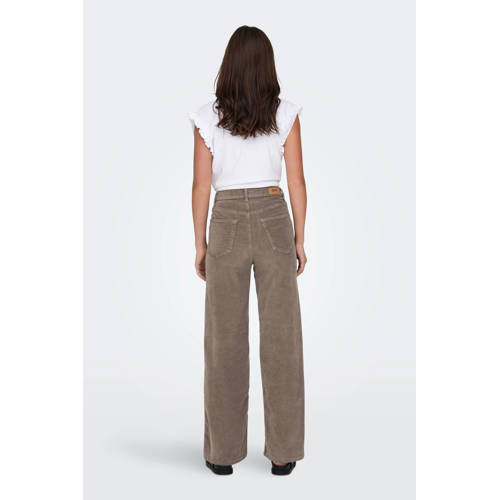 ONLY straight high waist casual broek rib gebreid afbeelding