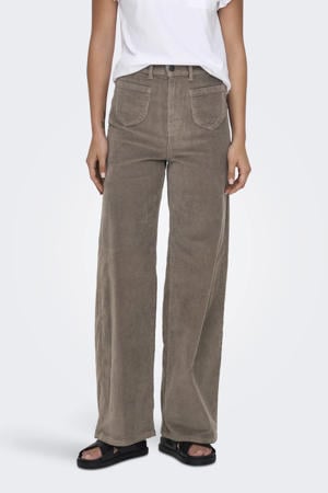 straight high waist casual broek rib gebreid