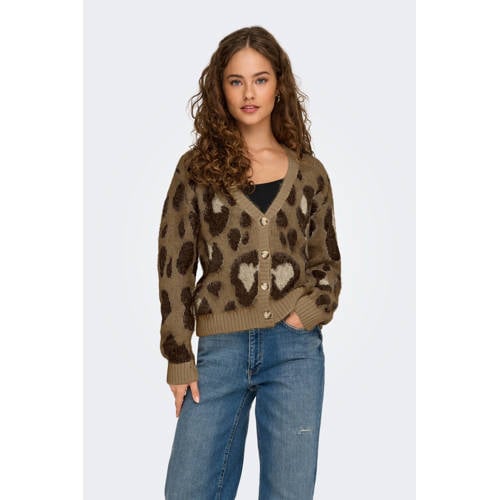 ONLY vest met wol bruin afbeelding