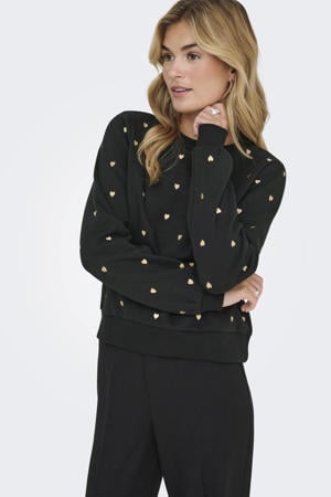 sweater met hartjes zwart