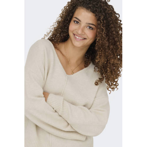 ONLY pullover met wol ecru afbeelding