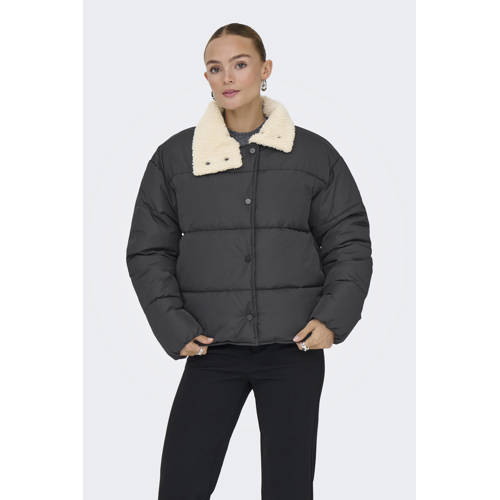ONLY gewatteerde jas quilted zwart afbeelding