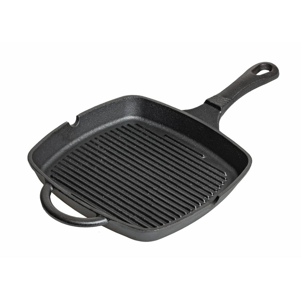 Blackwell Grillpan Gietijzer Cast Iron 23 x 23 cm - geschikt voor alle warmtebronnen - zonder anti-aanbaklaag