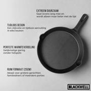 thumbnail: Blackwell  Koekenpan Skillet Gietijzer ø 25 cm - geschikt voor alle warmtebronnen - zonder anti-aanbaklaag